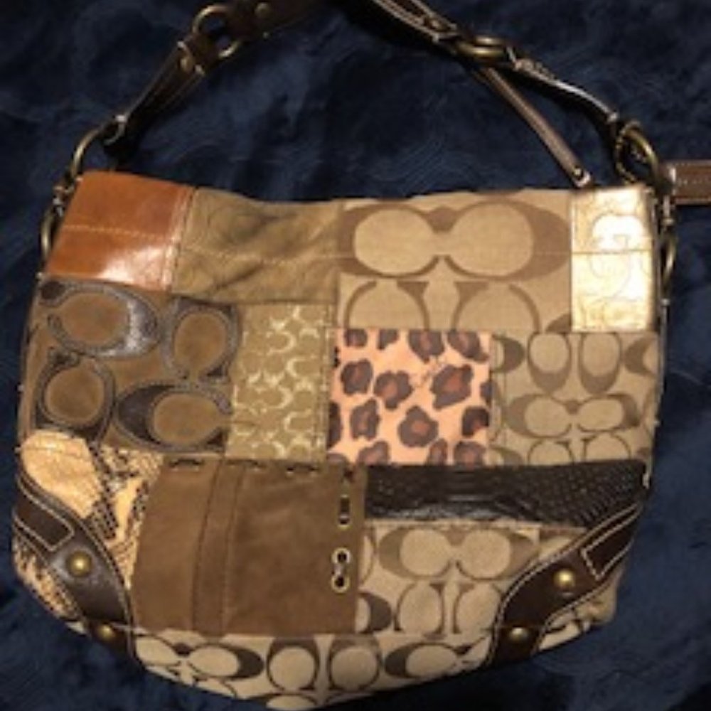 Vintage patch leather Coach bag